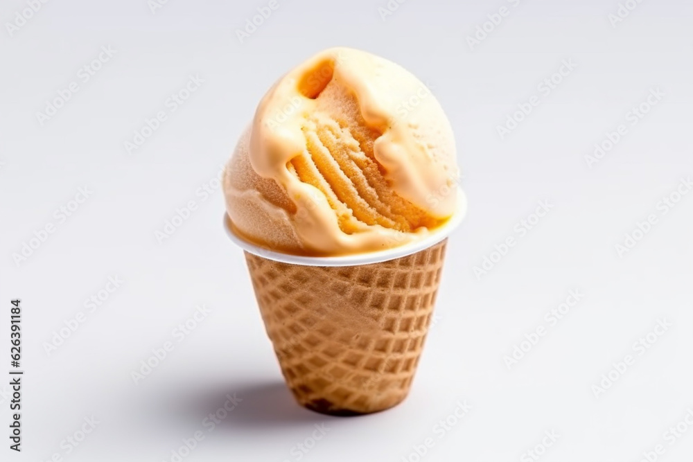 Delicious Gelato - Famous in Italy on a Pure White Background - Created with Generative AI Tools Delicious Gelato - Famous in Italy on a Pure White Background - Created with Generative AI Tools