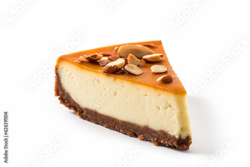 Delectable Cheesecake - Famous in the United States on a Pure White Background - Created with Generative AI Tools