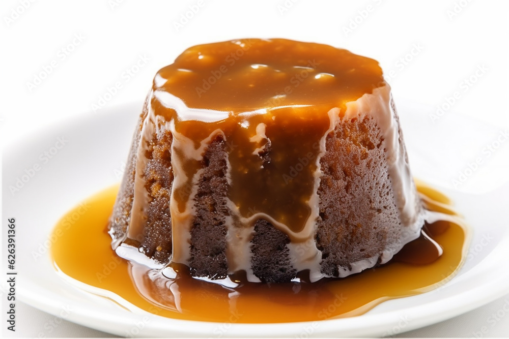 Delicious Sticky Toffee Pudding Famous in the United Kingdom on a
