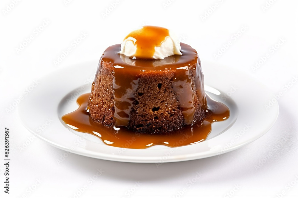 Delicious Sticky Toffee Pudding Famous in the United Kingdom on a