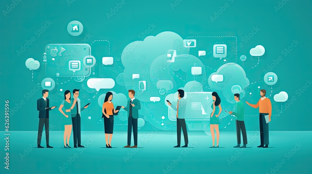 a group of people standing in front of a large screen. generative ai a group of people standing in front of a large screen. generative ai
