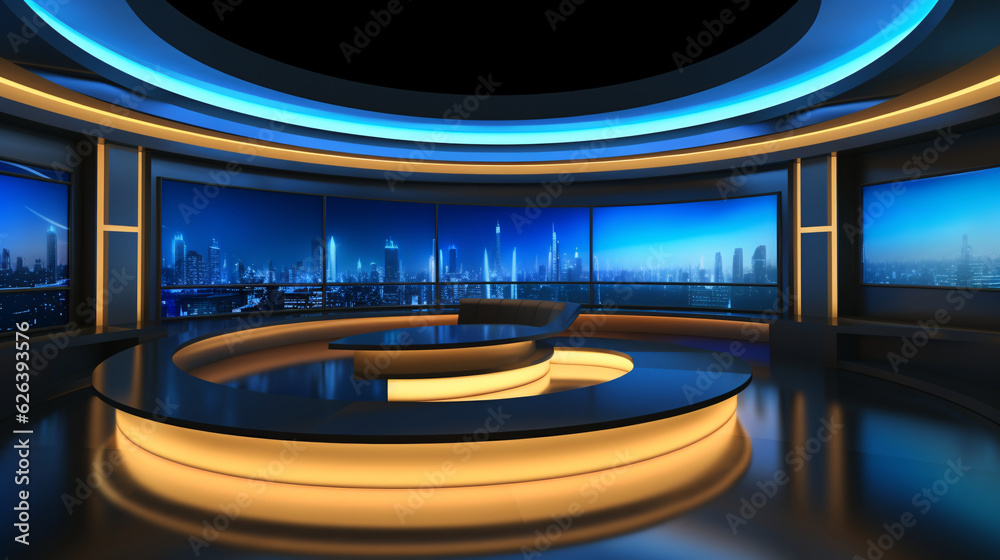 Tv Studio. Backdrop for TV shows .TV on wall. News studio. The perfect ...