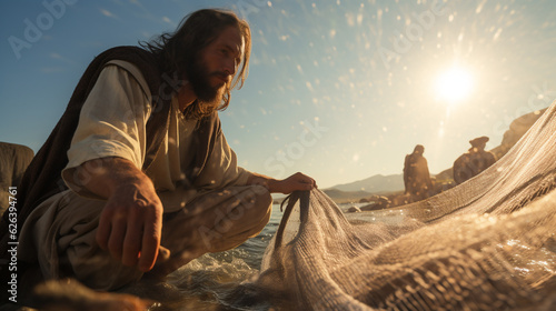 Canvas-taulu Jesus Christ is fishing with fishermen