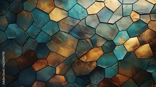 Background adorned with striking or elegant mosaic pattern