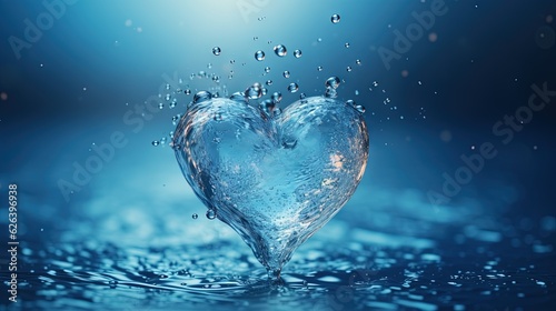  a heart shaped object floating in water with bubbles on it. generative ai