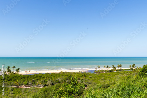 Aerial view of Praia dos Nativos and the old fishermen s house in Trancoso  Porto Seguro Bahia  Brazil