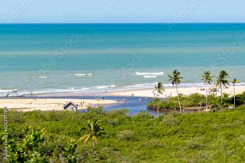 Aerial view of Praia dos Nativos and the old fishermen s house in Trancoso  Porto Seguro Bahia  Brazil