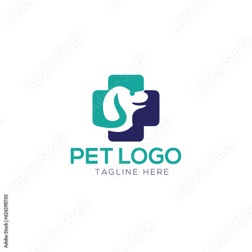 Vector of petshop on white background. Dog and cat. Animals.
