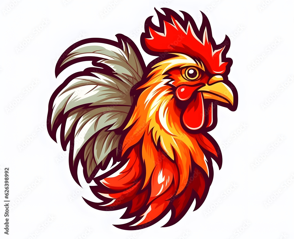 chicken food logo vector on white background