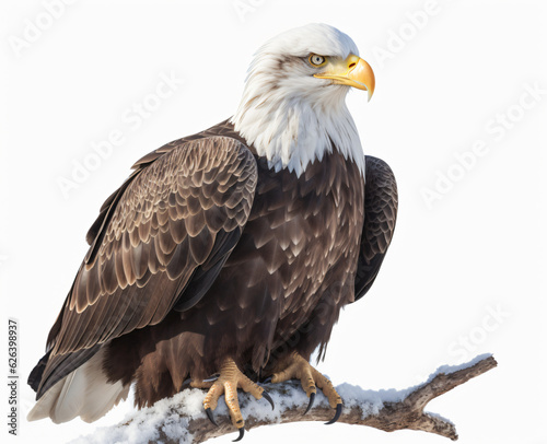 American eagle on white background