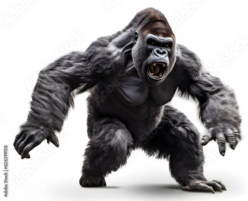 Gorilla on white background