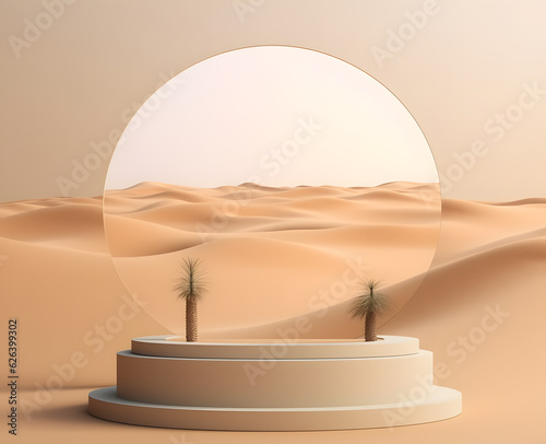 Dune desert landscape podium display