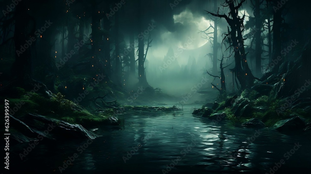 Calming, mysterious water-themed backgrounds with hazy effects