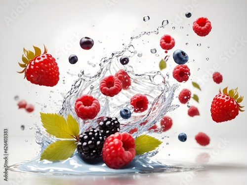 berries falling into water (ID: 626403383)