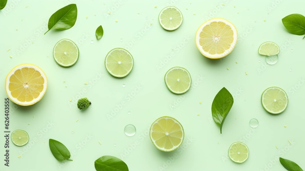 background with lemons and limes background with lemons and limes