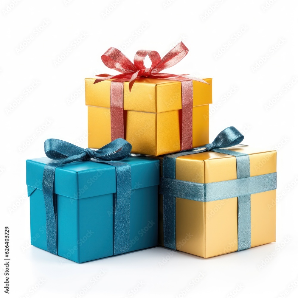 Fototapeta premium Christmas Gift boxes isolated.