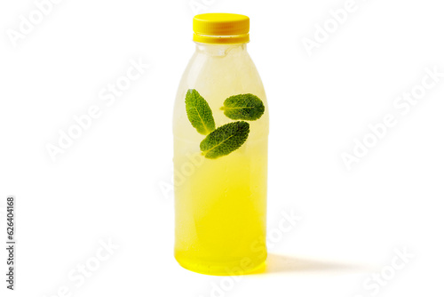 lemonade with melon and mint on a white background for the site