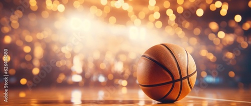 Basketball ball background with light.