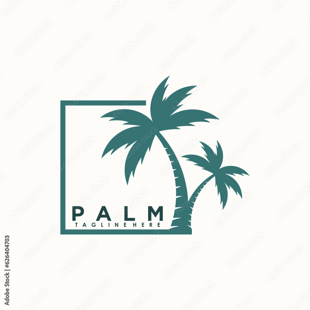 Obraz premium Palm tree logo design vector illustration