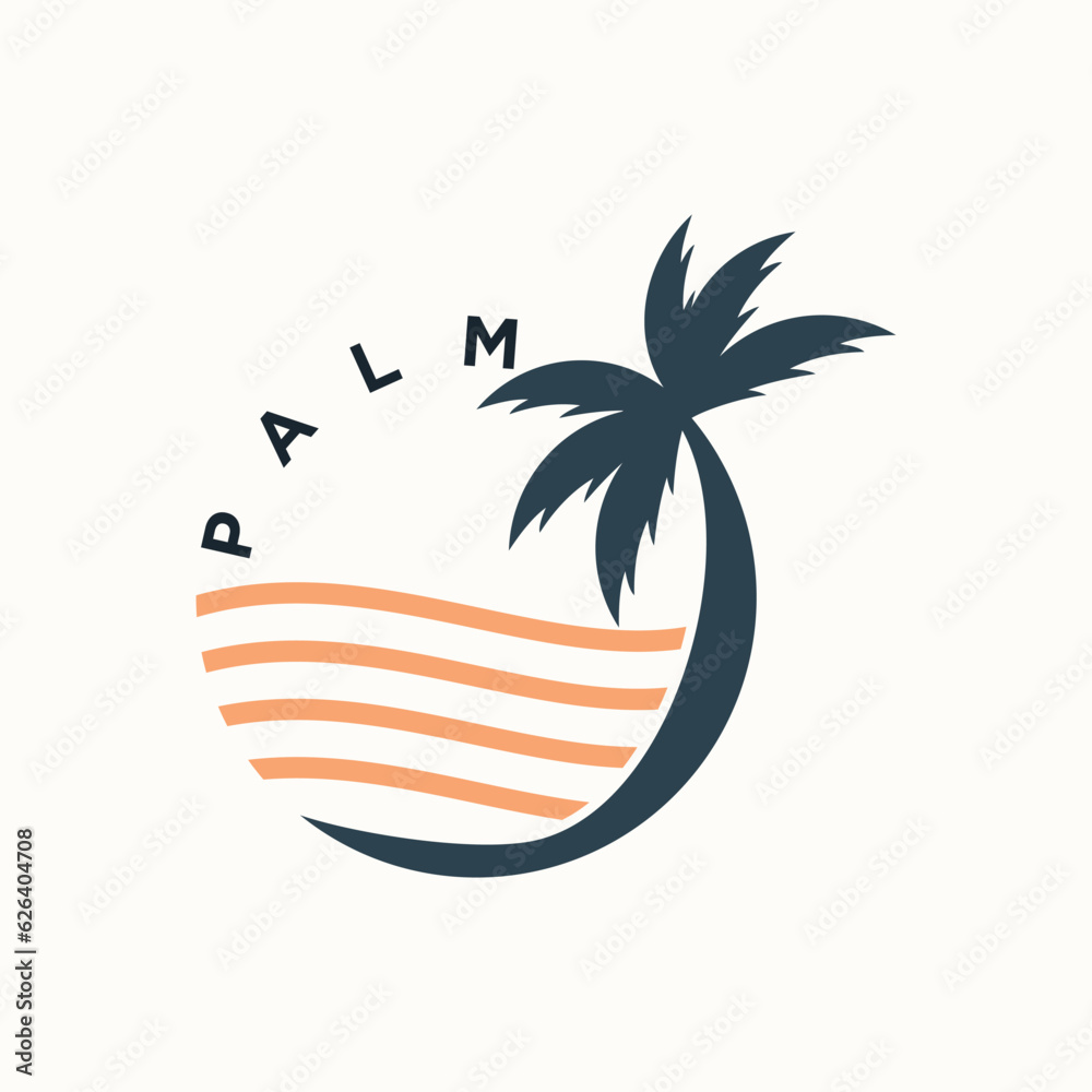 Fototapeta premium Palm tree logo design vector illustration