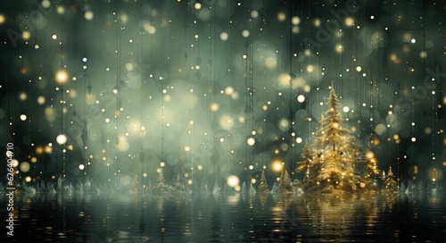 Christmas Tree Holiday Background © ArtCookStudio