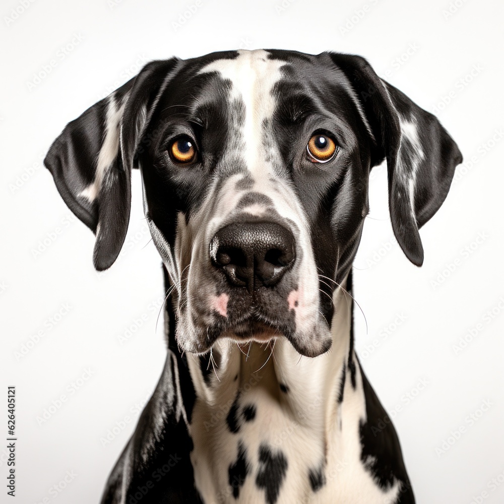 Portrait of harlequin Great Dane Portrait of harlequin Great Dane
