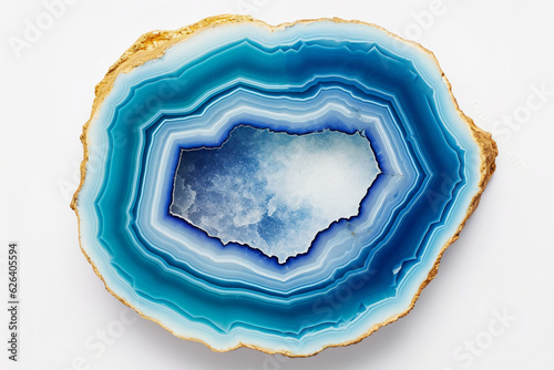 Obraz na płótnie Nature's Record: Sliced Agate Geode Layers, Generative AI