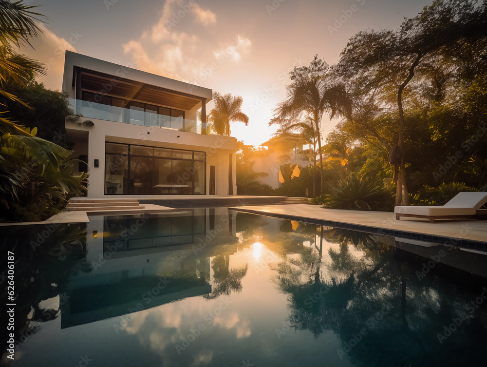 Caribbean Dream Retreat: Experience Modern Elegance in a Luxurious Villa with Pool and Jacuzzi