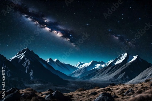 rock stars on the sky and mountain view © Creative artist1