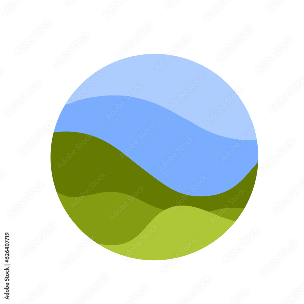mountains and blue sky in a circle mountains and blue sky in a circle