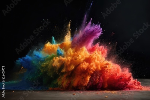 colorful powder burst
