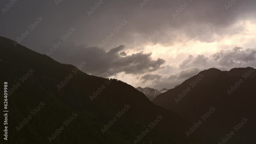 timelapse at sunset of the mountains of the Adamello district timelapse at sunset of the mountains of the Adamello district