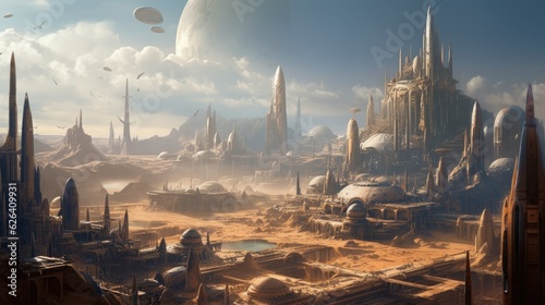 futuristic city in the desert