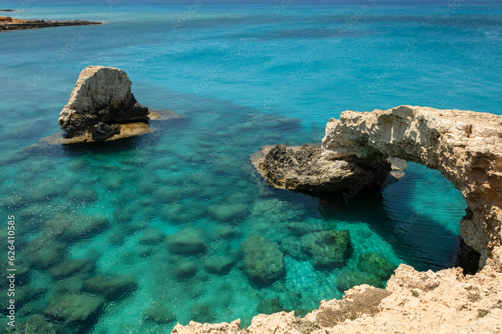 Love Bridge At The National Park Cape Greco, Ayia Napa, Cyprus Stock 