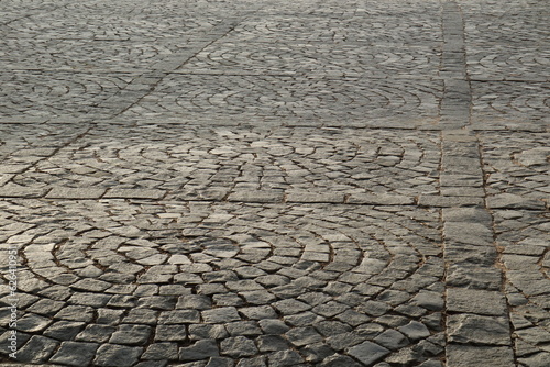 Stone pavement in St. Petersburg, Russia in the evening