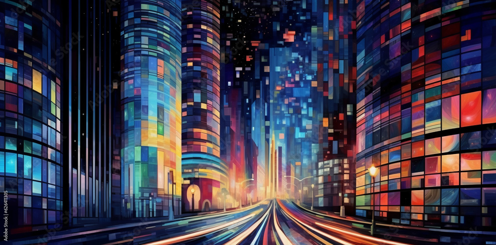 abstract background with city lights
