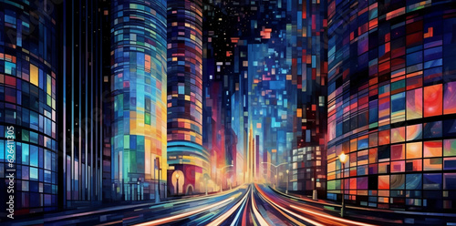 abstract background with city lights