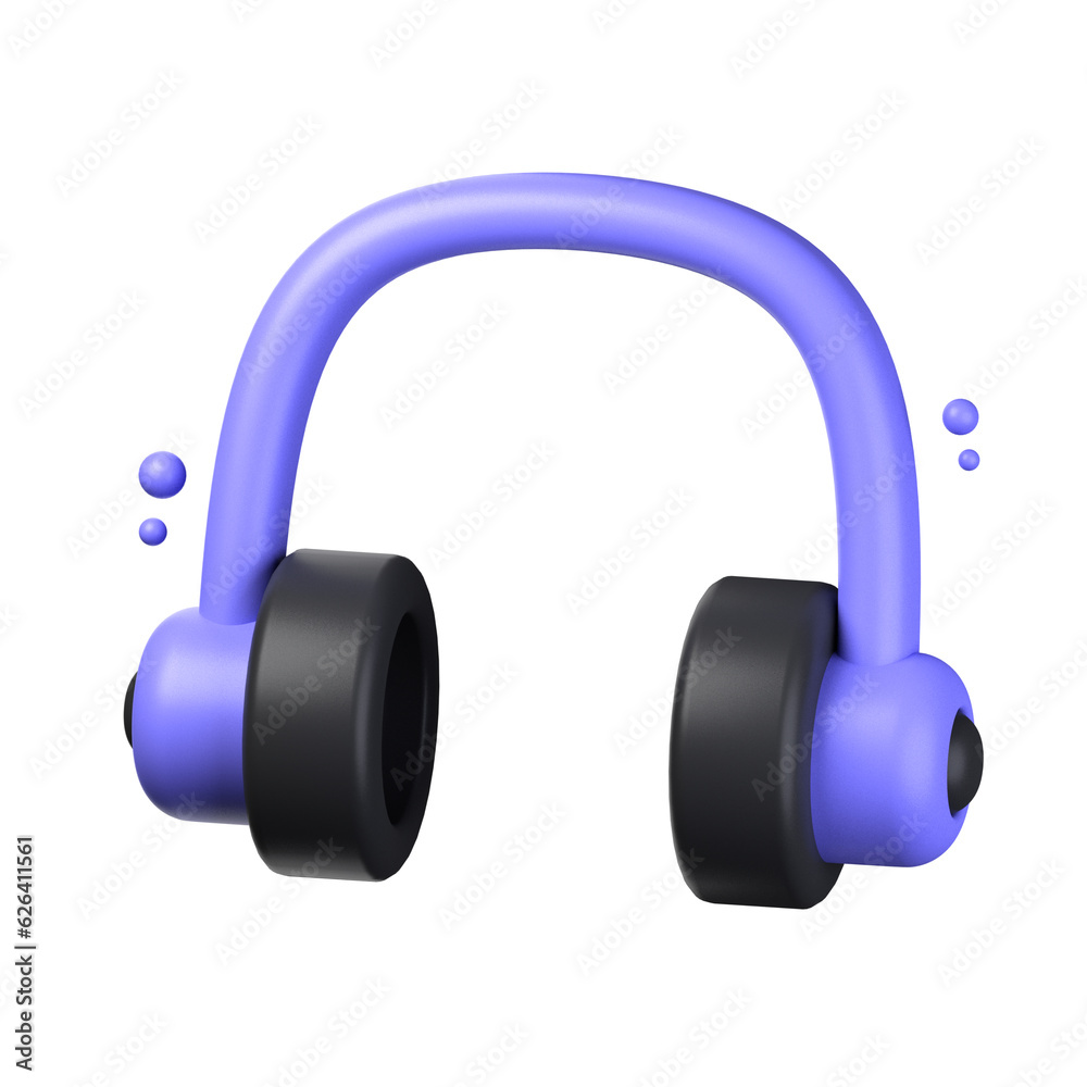 headphone 3d icon illustration object. user interface 3d rendering headphone 3d icon illustration object. user interface 3d rendering