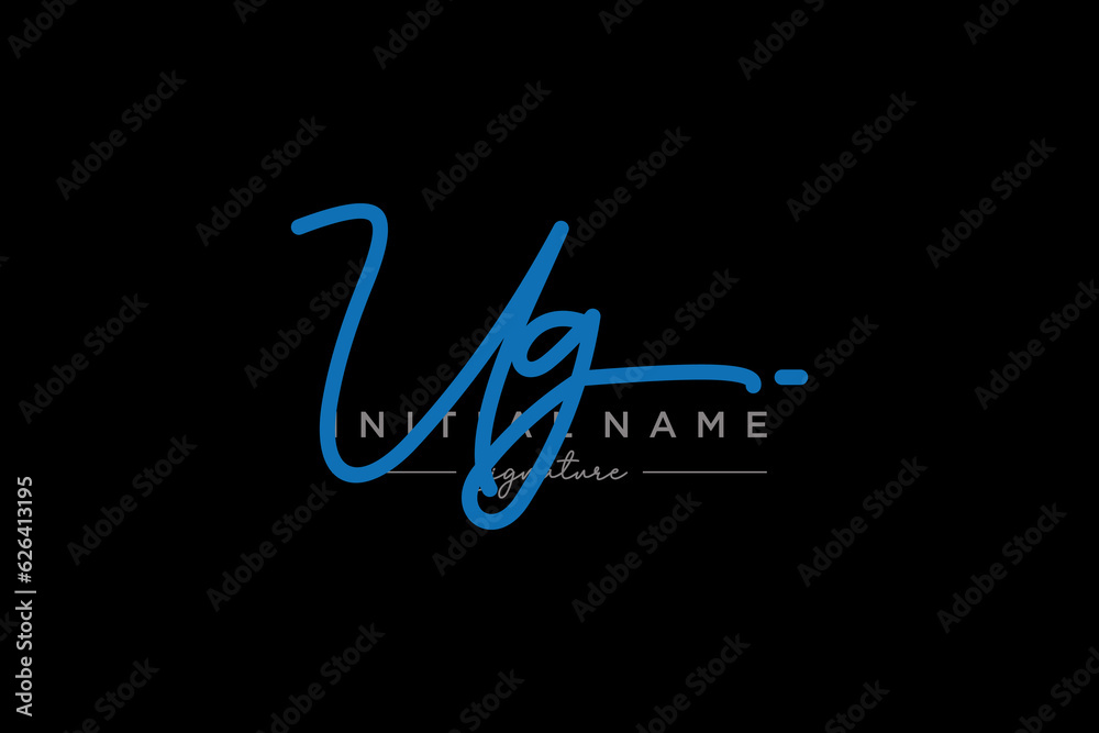 Obraz premium Initial UG signature logo template vector. Hand drawn Calligraphy lettering Vector illustration.