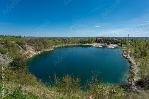 Balaton lagoon with a bathing area on the site of a former limestone mine in Trzebinia 