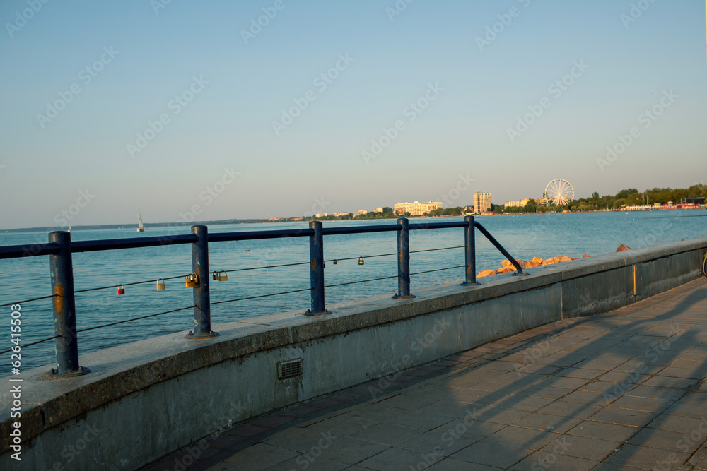 Obraz premium Waterfront at the Lake Balaton in Siofok,Hungary.