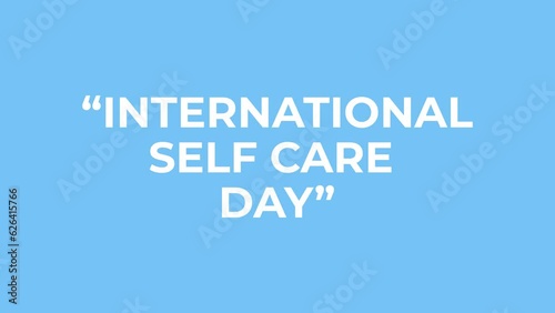 International self care day Animation