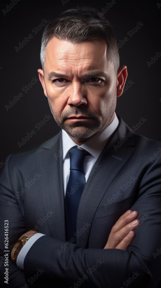 A frustrated, annoyed business man. Generative AI. A frustrated, annoyed business man. Generative AI.