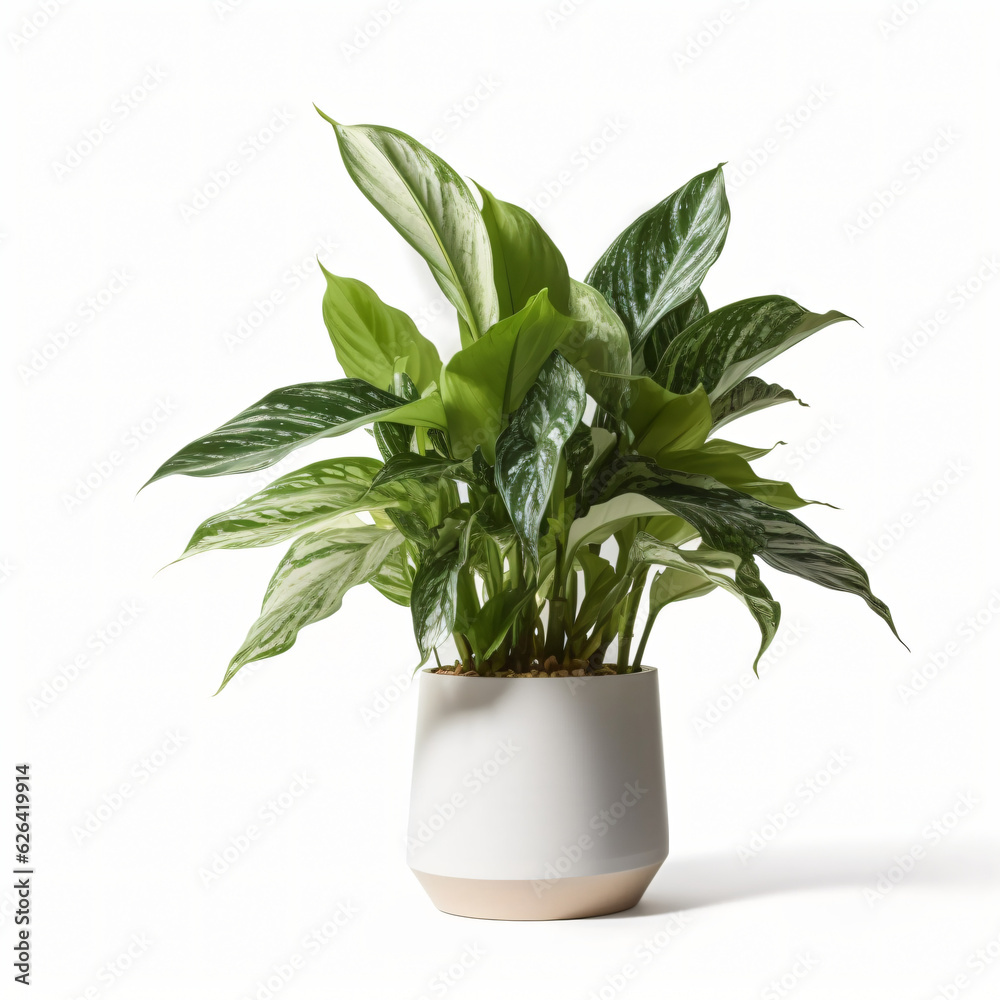 green plant in a white flowerpot isolated on white green plant in a white flowerpot isolated on white