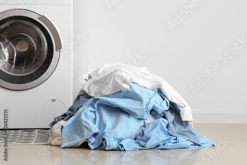 Washing machine and pile of...
