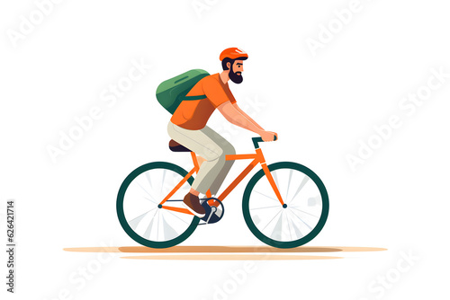 a man riding on a bike down the road