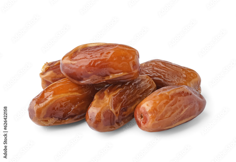 Heap of dried dates on white background Heap of dried dates on white background