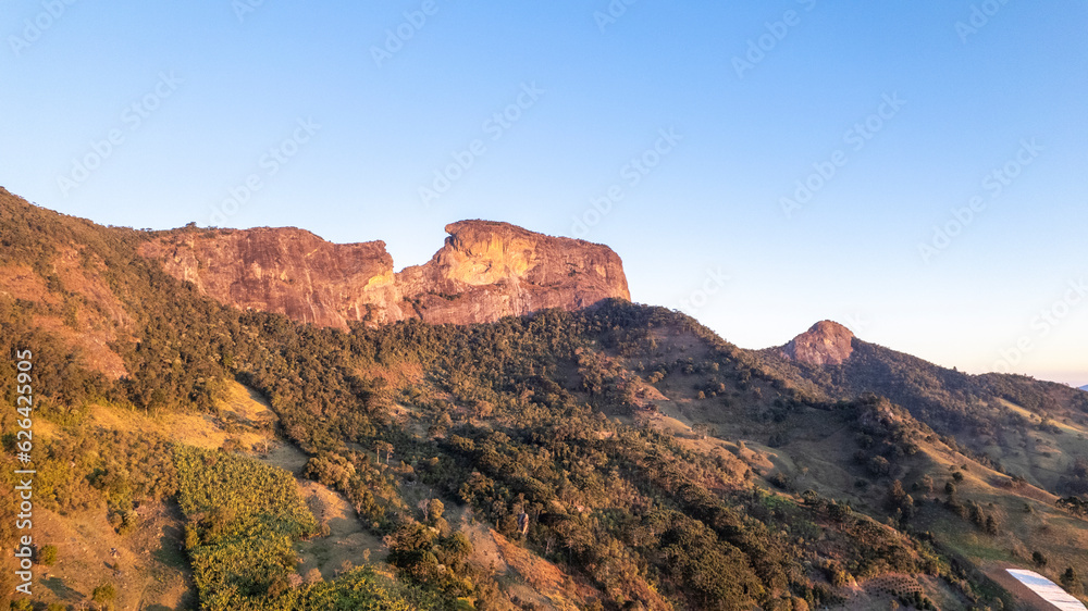 Pedra do Baú in São Bento do Sapucaí. Aerial view of the Rock.