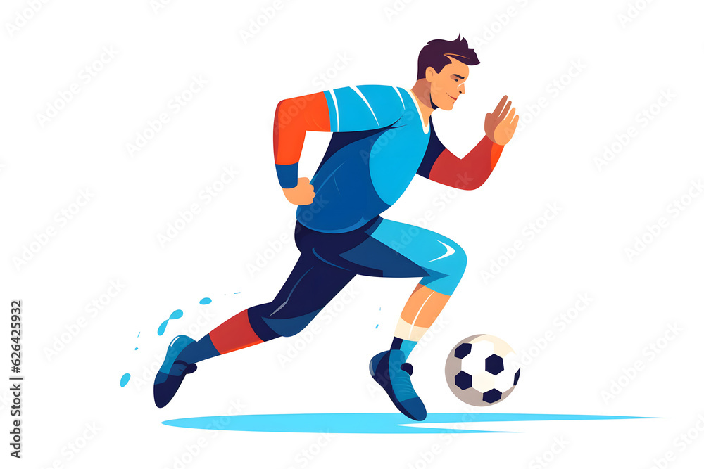 the soccer player is running for the ball