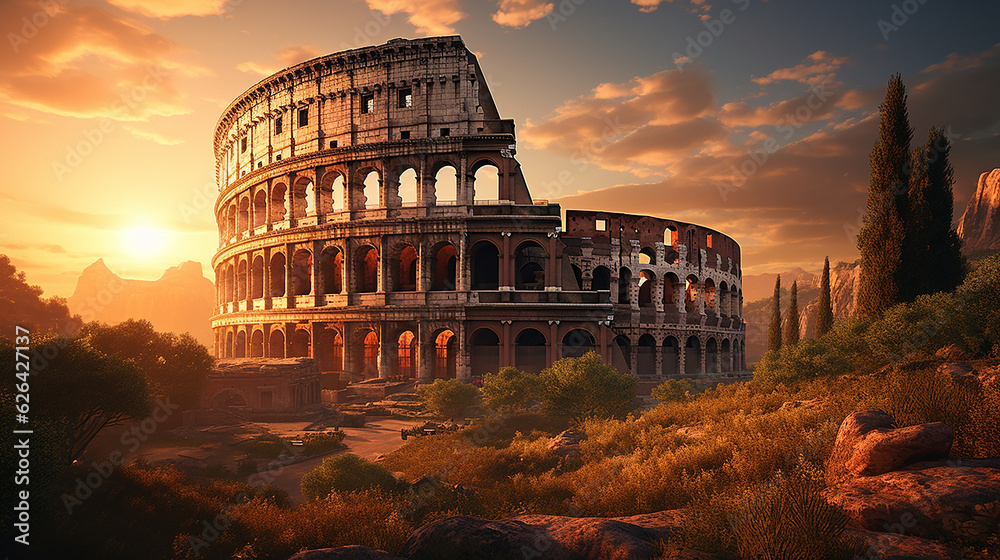 Colosseum in Rome landscape, hd wallpaper background